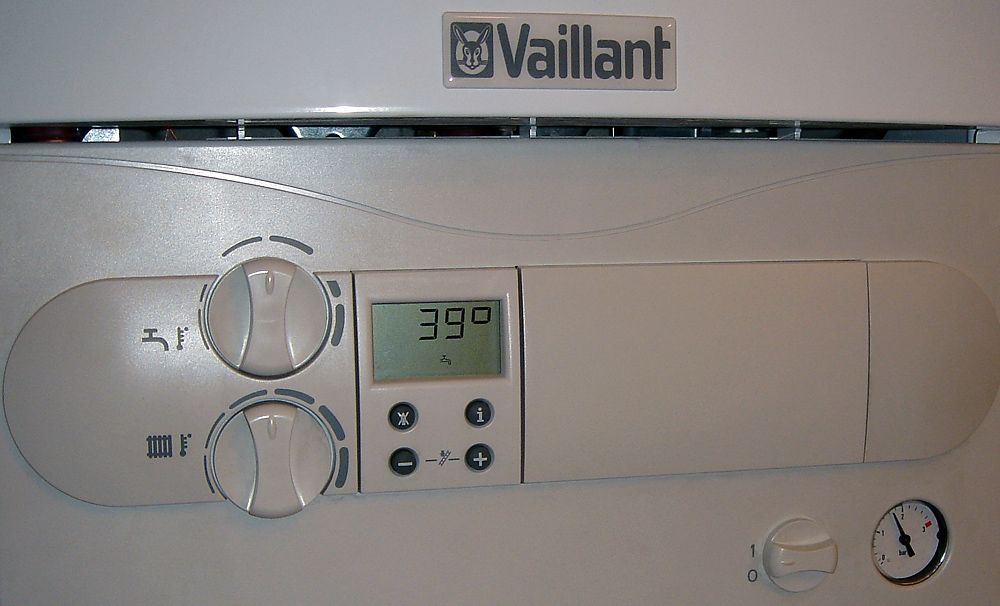 Front panel of a wall-mounted gas boiler